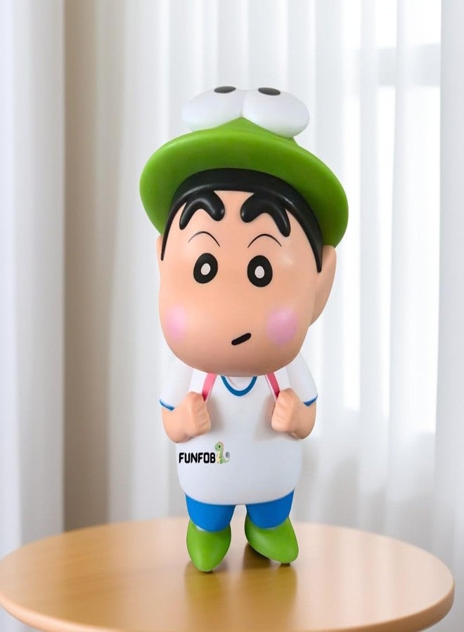 FUNFOB Shinchan Action Figure | Big Size Height-19CM Cartoon Figures Toys for Boys & Girls PVC Multicolour | Frog Hat Shin chan - Image 2